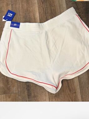 JoyLab White Athletic Shorts with Pink Trim